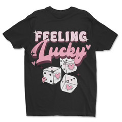 DTF Feeling Lucky/ Custom Unisex Soft Style T-Shirts, Next Level- Cotton