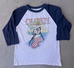 Vintage Queen Shirt Large 80s Mistress Rock Band Tee Freddie Mercury USA Map