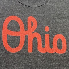 Ohio Shirt Mens Medium Script Streetwear Grunge Everyday Spell Out Casual