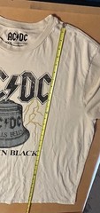 AC/DC Back In Black Hells Bells Shirt Men 3XL Cream Short Sleeve Retro 2024