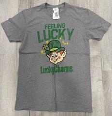 Lucky Charms Shirt Mens Small Green Leprechaun Feeling Lucky Cartoon Tee NWT
