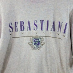 Vintage 90s Sebastiani Vineyards Graphic Tee T-Shirt Size Large Rainbow Heather