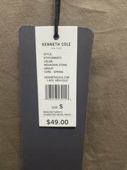 Kenneth Cole Active Mens Small Mountain Brown Short Sleeve Crew Neck T-Shirt NWT