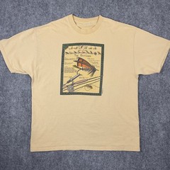 Tradewinds Fly Fishing Graphic T-Shirt Mens XL Tan The Butcher Lure Art Tee
