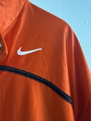Vintage Y2K Nike Team Sports Snap front Warm Up Jersey Orange Men’s XL