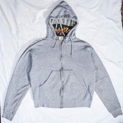 Vintage Burning Man Custom Hoodie Gray Rare Tee Ace Sportswear Made in USA M/L