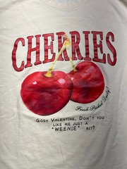Pairxily Oversized Graphic Tees Vintage Cherry Fruit Shirt Large, Apricot