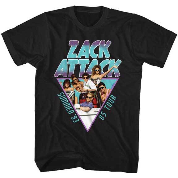 Saved By The Bell Cast Convertible ZACK ATTACK Summer 93 US Tour Men’s T Shirt