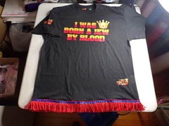 I Was Born A Jew By Blood (Black) w/Red Fringes …Hot Stamp