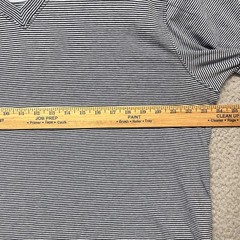 Left Coast Tee Shirt Mens L Blue Striped V Neck Cotton Peru Preppy Classic