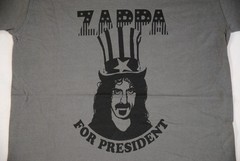 FRANK ZAPPA President T-Shirt New OFFICIAL Gray Cotton Crew Neck S/M 2010-2019