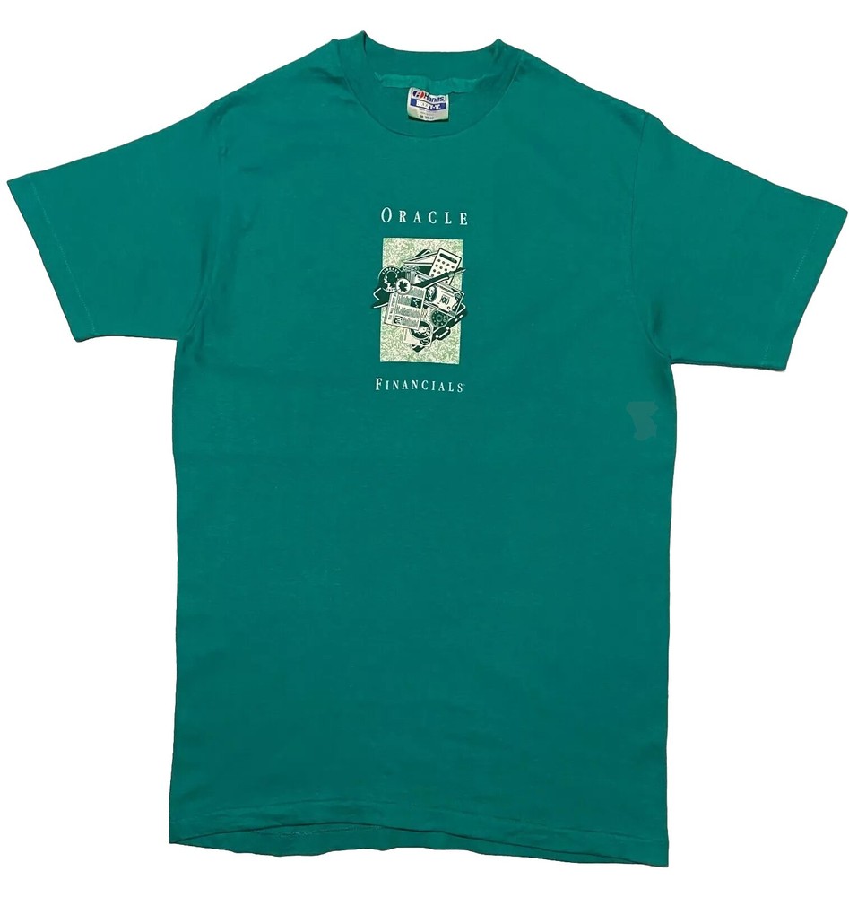 Vintage Hanes Beefy-T 1979 Oracle Financials Men T-Shirt Single Stitch M(38-40)