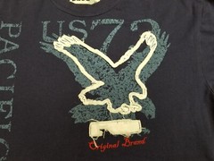 Pacific Blue T Shirt Mens Large Blue Crewneck Casual US 73 Eagle TEE