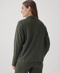 Pact Tops Outerwear Women’S Airplane Relaxed Blazer Large Evergreen Heather