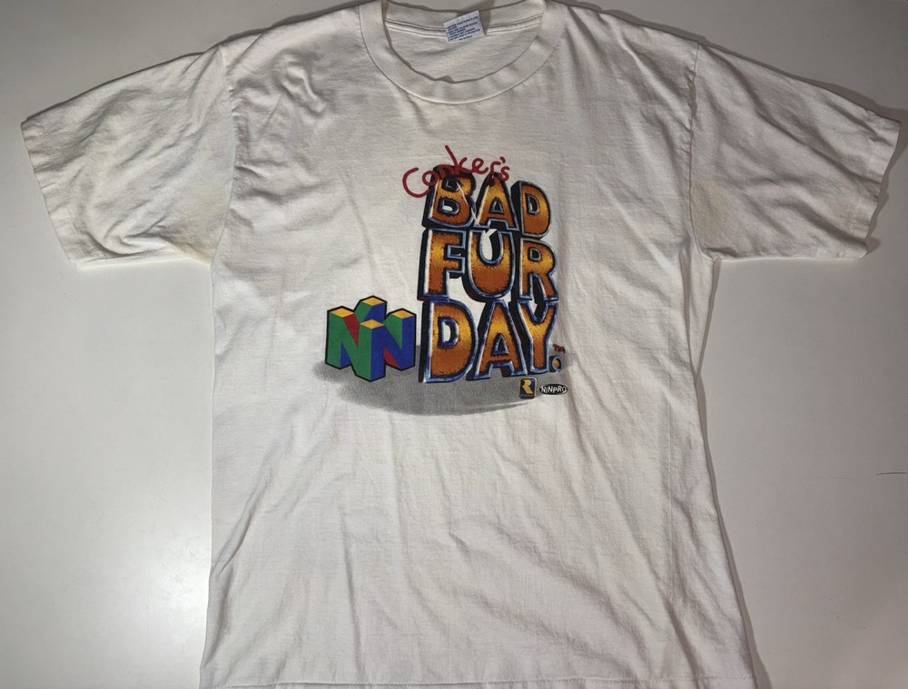 Conker’s Bad Fur Day 2000s N64 Video Game Vintage Shirt L Rare