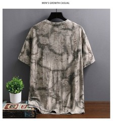 Men Luxury Fashion Trend Distressed Ripped Hole Casual Summer Streetwear T-Shirt