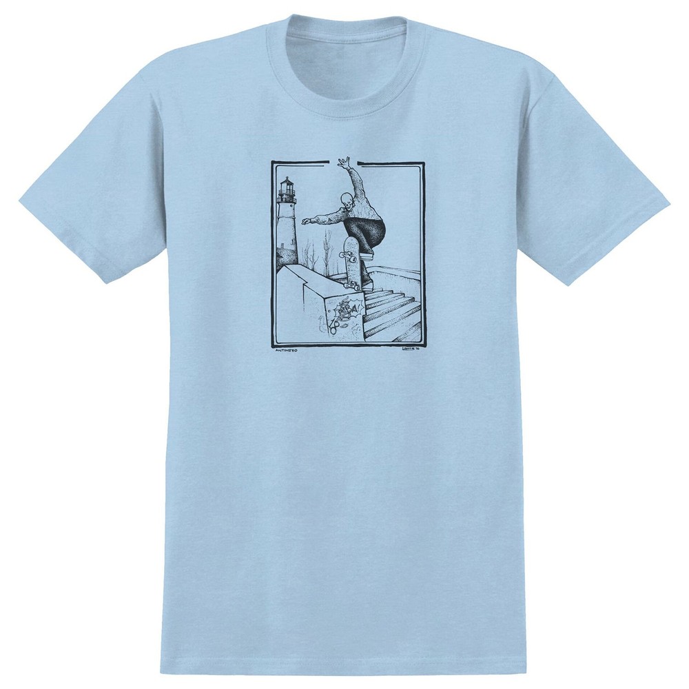 Anti Hero Skateboards Shirt BA Lance Mountain Heather Light Blue/Black