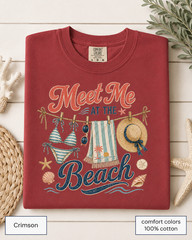 Meet Me at the Beach Shirt, Comfort Colors Coastal Summer Tee, Beach Gift