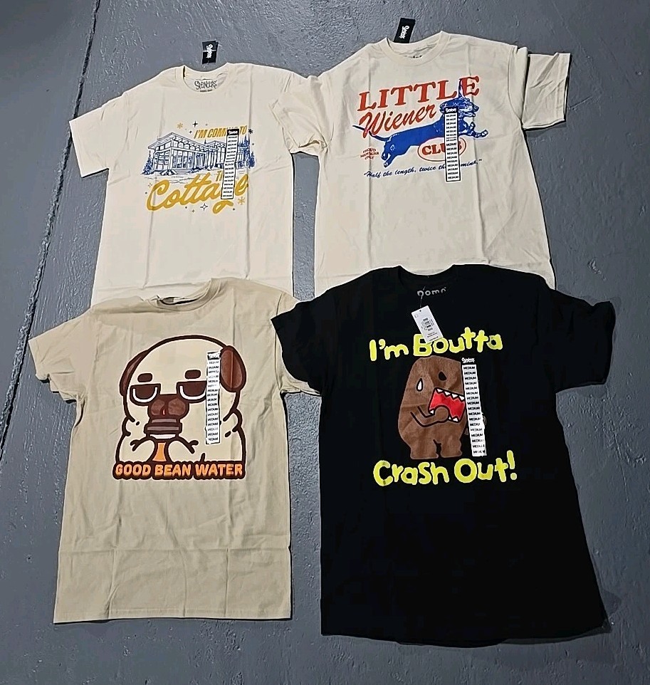 Spencer’s Domo Weiner Coffee T-Shirt Men’s SZ Medium 4pc Lot (Cc)
