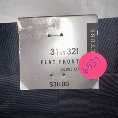 NWT Structure Men’s 31 x 32 Flat Front Black Dress Pants