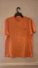 Polo Ralph Lauren Crew Neck Modern Classic-Fit T-Shirt Mens ORANGE BLUE PONY