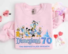 Disneyland 70th Anniversary Mickey & Friends Happiest Place Unisex Tee 660192