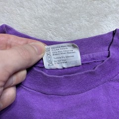 Vintage 90s Hanes Beefy T-Shirt Large (fits S/M) Workout Beach Colorful Fun USA