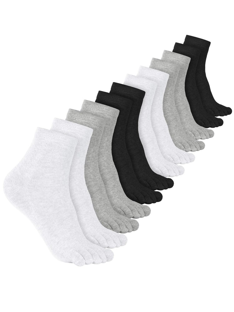 6 Pairs Women Toe Socks Cotton Breathable Compression Crew Five Toe…