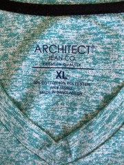 Architect Jean Co Men’s Blue & White Cotton Polyester Soft T-Shirt Size XL NWT
