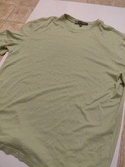 Robert Barakett Men XXL Shirt Sage Green 100% Pima Cotton Crew Neck Short Sleeve