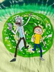 Adult Swim Rick & Morty Green Tie-Dye Men’s T-Shirt Size Large L