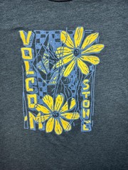 Volcom Shirt Mens Large Gray Floral Volcom Stone Graphic Skateboarding T-Shirt