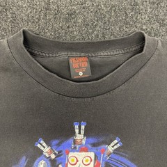 Fashion Victim Men’s Toy Robot Faded Black T Shirt Size XL