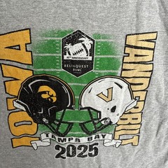 Blue 84 NCAA Mens T Shirt Gray IOWA VANDERBUILT Bowl Large Cotton Crew Neck