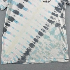 Volcom Mens Tie Dye Graphic T-Shirt Modern Fit Blue Grey White Small
