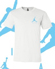 Men’s Basketball AIR UNC BLUE LC MJ Sports T-Shirt Tee Fast Ship!!