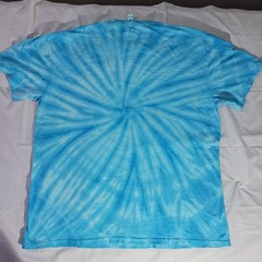 Spiral Tie Dye T-shirt Adult 2XL Aqua Blue Soft Cotton Unique Hippie 70’s New