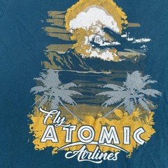 Grunt Style Shirt Mens Large Teal Fly Atomic Airlines Graphic Short Sleeve Tee