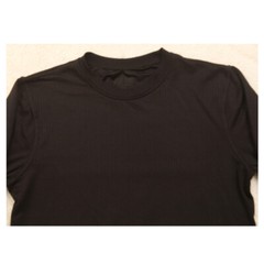 Medium Weatherproof Black Solid Poly Spandex Crewneck Tee T-Shirt Top Men’s I34