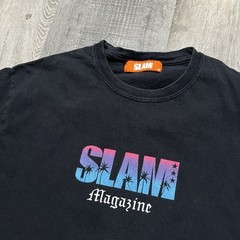 SLAM Magazine Black Basketball T Shirt Tropical Beach Graphic Sportswear Sz M