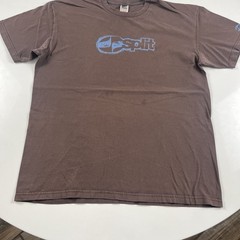 Vintage Split Skateboarding T-Shirt Men’s Large Skate Art Punk 90s Hipster Brown