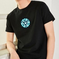 Iron Man LED T-shirt Sound Activated Equalizer Flashing Costume Party Cosplay