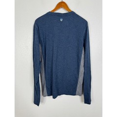 Kuhl Mens Blue Grey Long Sleeve Henley Shirt Thumbholes Large RN108846