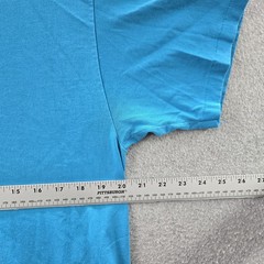 VINTAGE Hanes Men Shirt L Blue Heavyweight 50/50 Single Stitch 90s USA