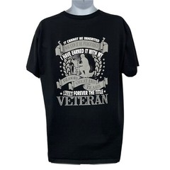Veteran Pride T Shirt/ Men’s (XL) Black Hanes ComfortSoft 100% Cotton