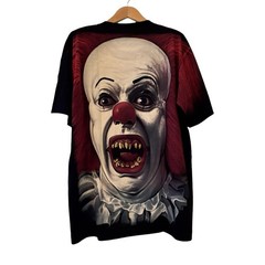 IT Clown Stephen Kings 1990 AOP T-shirt Single Stitched Size 2XL Horror