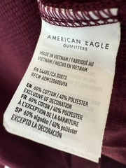 NEW American Eagle Men’s Plum 1/4 Button Standard Fit Waffle Henley Top Small S