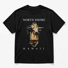 Short-Sleeve T-Shirt with North Shore Hawaii Elements, Surfboar