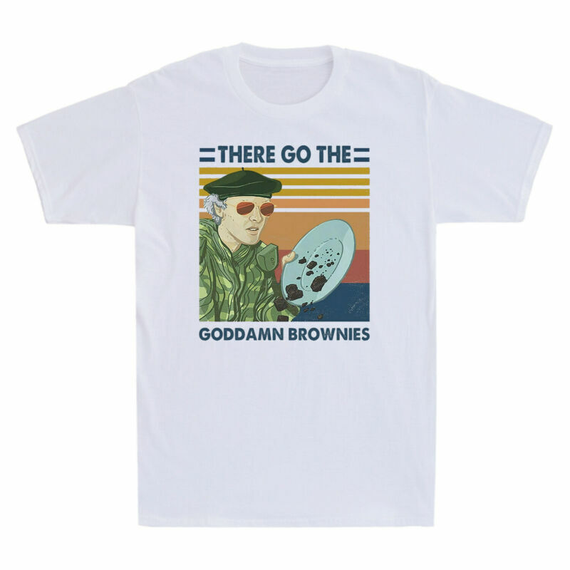 There Go The Goddamn Brownies Vintage Funny Men’s Short Sleeve T-Shirt Cotton