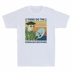 There Go The Goddamn Brownies Vintage Funny Men’s Short Sleeve T-Shirt Cotton
